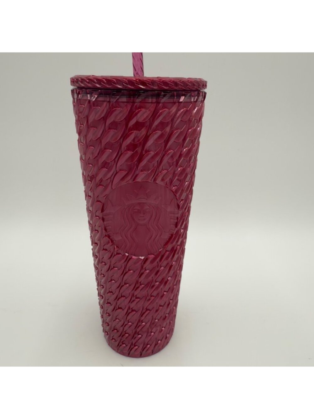 Starbucks 2024 Holiday Magenta Studded Tumbler Used SKU#011159245